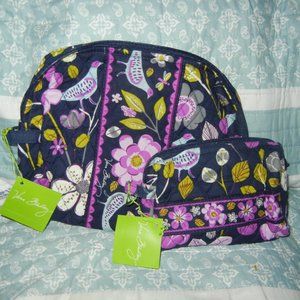 NWT Vera Bradley 2 Floral Nightengale Cosmetic Bag